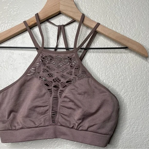 NWOT Victoria’s Secret Women's Bralette Halter Seamless Cutout Taupe Brown - Picture 6 of 11
